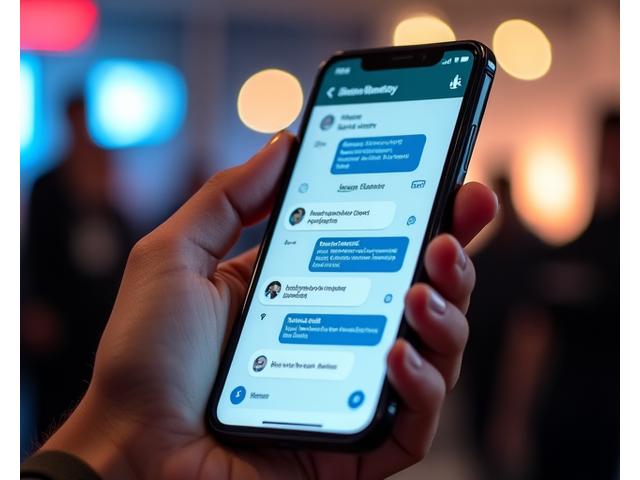 Mobile application screenshot showing on-site event coordination and communication features