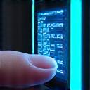 A futuristic access control gate with biometric scanner, illustrating secure entry.
