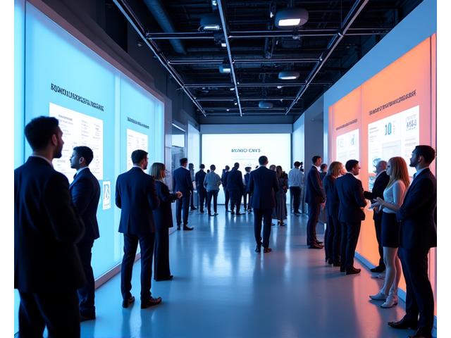 Corporate event with professionals networking