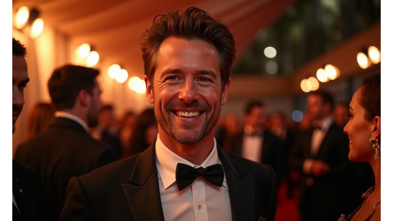 Acclaimed Hollywood actor engaging with fans at a red carpet event