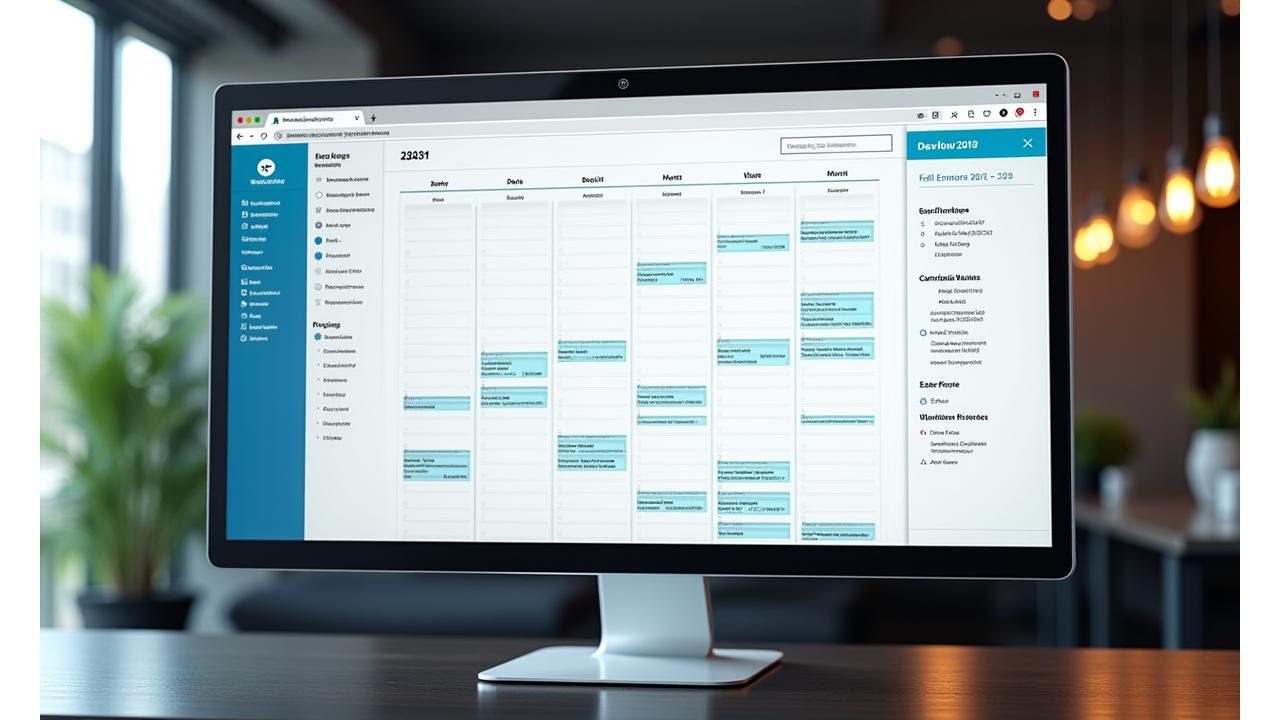 Screenshot of a sleek, intuitive online venue booking platform showing a calendar and venue details